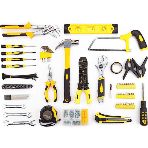 136 Piece Tool Set General Household Hand Tool Kit Plastic Toolbox